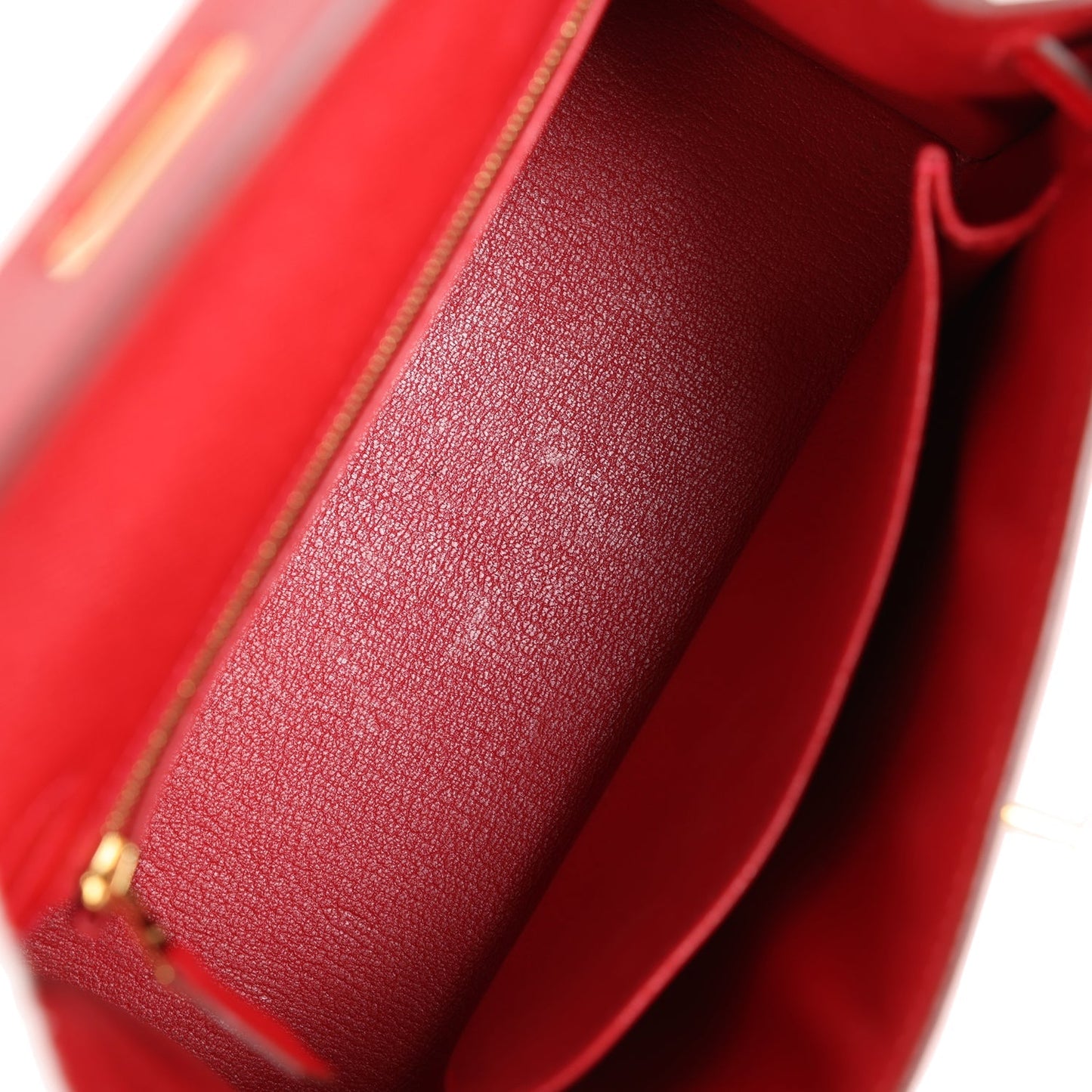 Hermes Kelly Sellier 25 Rouge Casaque Epsom Gold Hardware