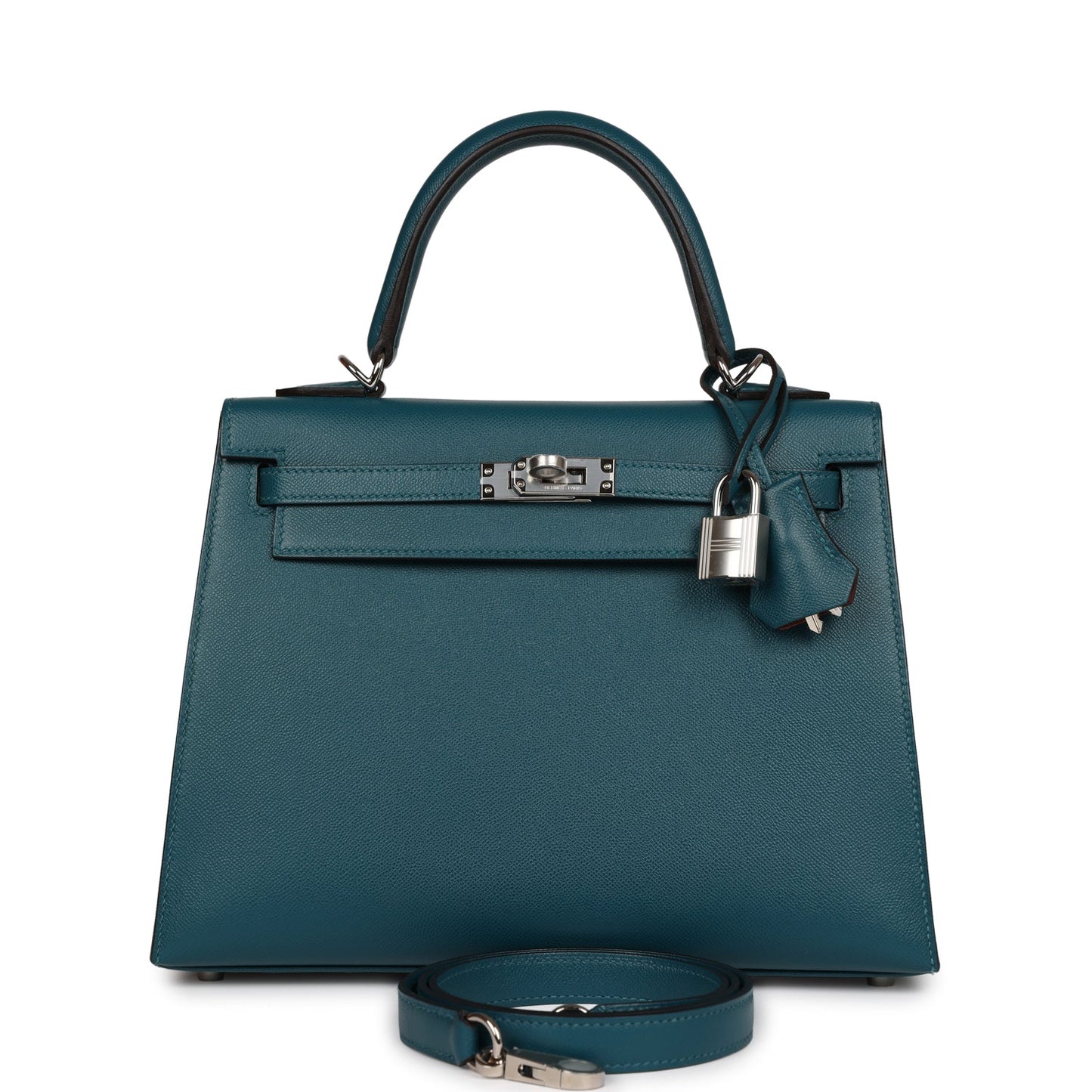 Hermes Kelly Sellier 25 Vert Bosphore Verso Madame Palladium Hardware