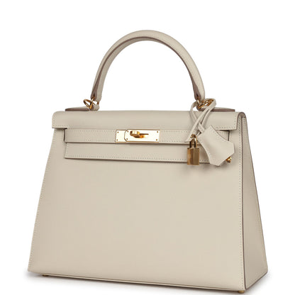 Hermes Kelly Sellier 28 Craie Epsom Gold Hardware