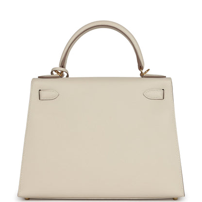 Hermes Kelly Sellier 28 Craie Epsom Gold Hardware