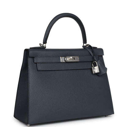 Hermes Kelly Sellier 28 Gris Misty Epsom Palladium Hardware