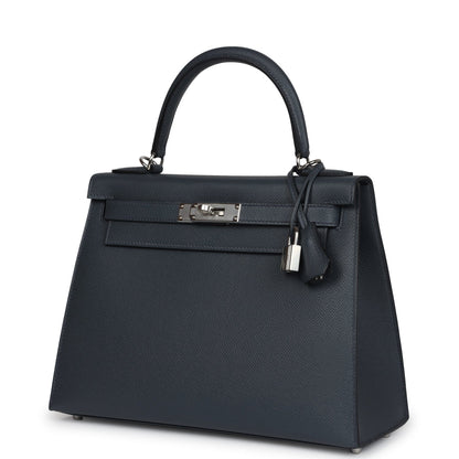 Hermes Kelly Sellier 28 Gris Misty Epsom Palladium Hardware