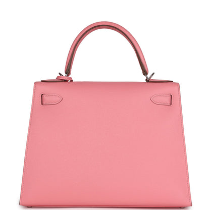 Hermes Kelly Sellier 28 Rose Confetti Epsom Palladium Hardware