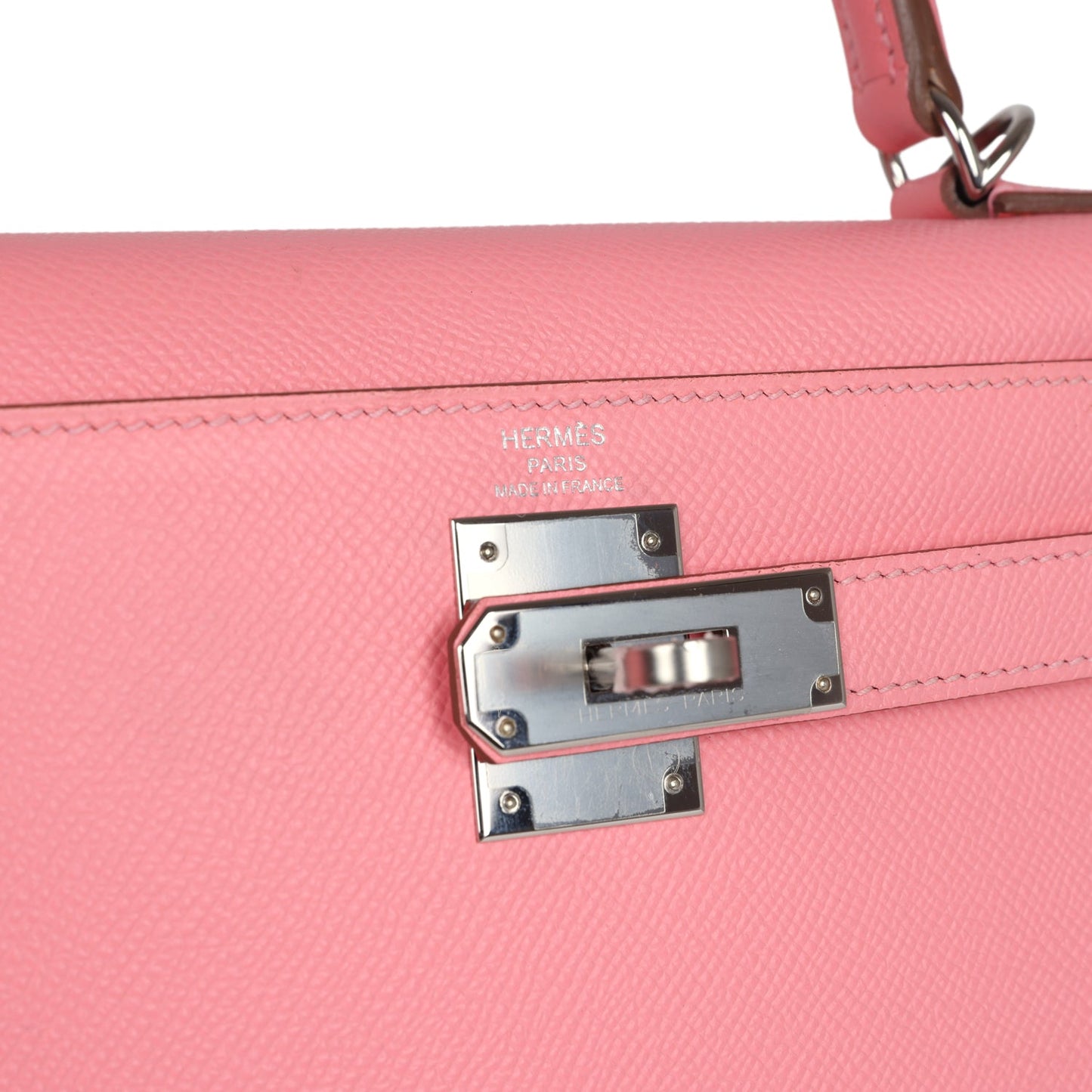 Hermes Kelly Sellier 28 Rose Confetti Epsom Palladium Hardware