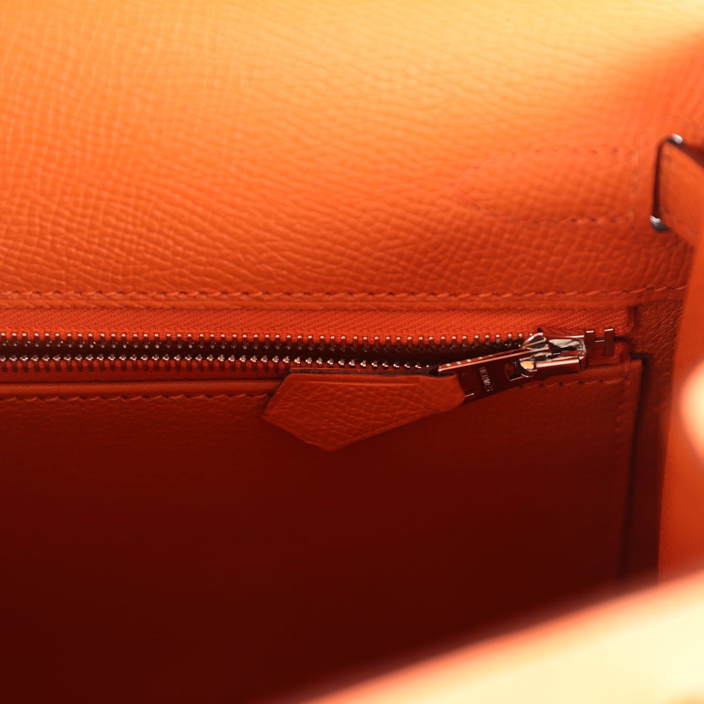 Hermes Kelly Sellier 25 Orange Epsom Palladium Hardware