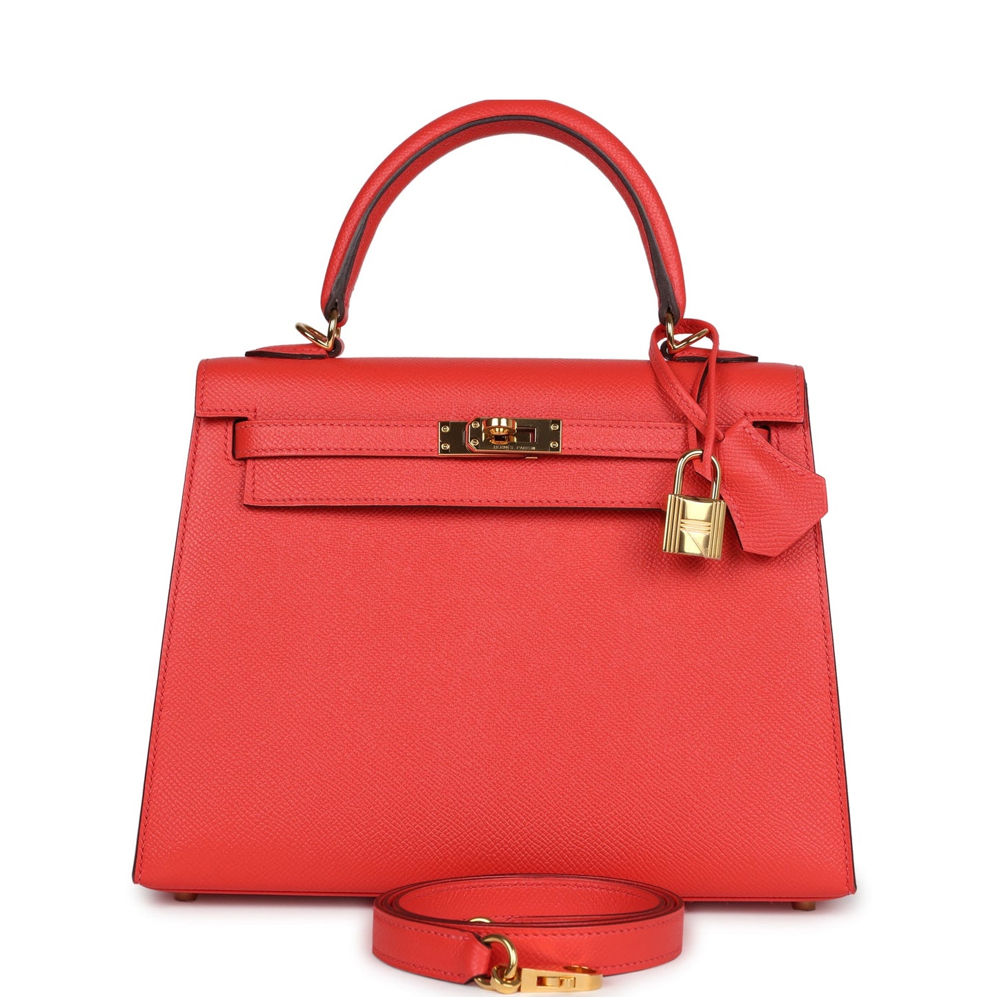 Hermes Kelly Sellier 25 Rose Jaipur Epsom Gold Hardware