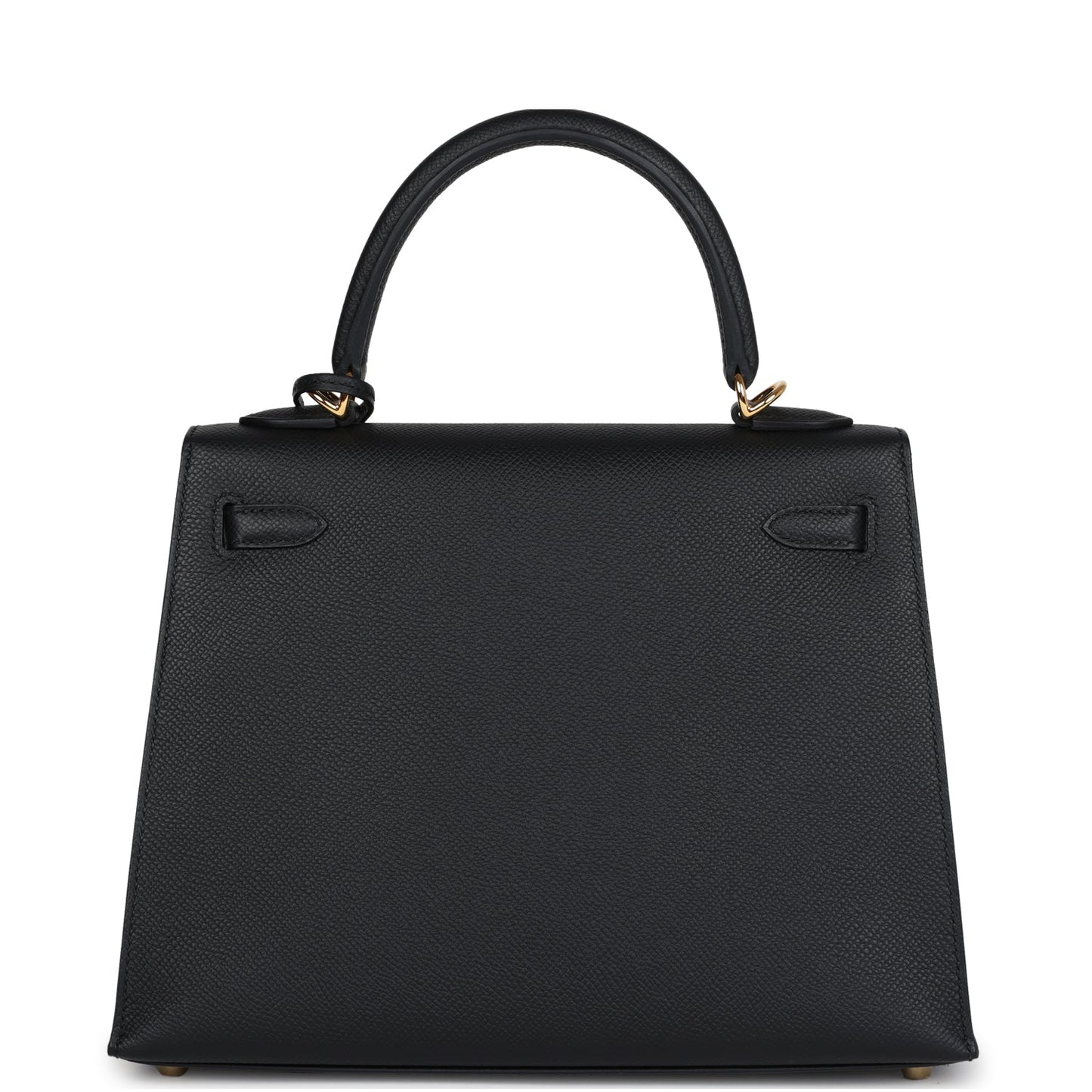 Hermes Kelly Sellier 25 Black Epsom Gold Hardware