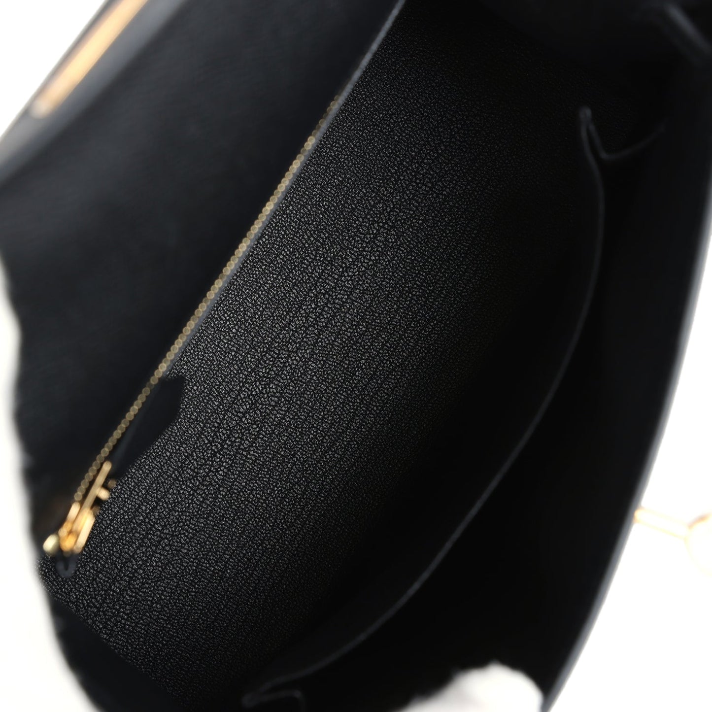 Hermes Kelly Sellier 25 Black Epsom Gold Hardware