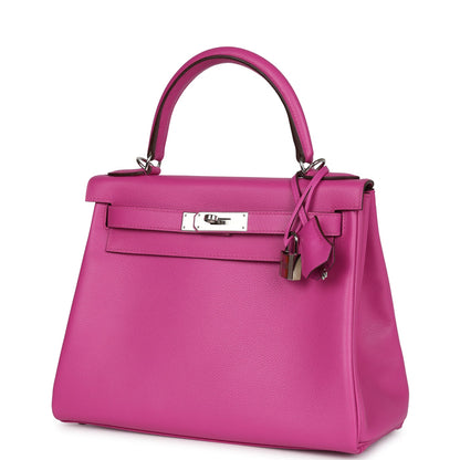 Hermes Kelly Retourne 28 Magnolia Evercolor Palladium Hardware