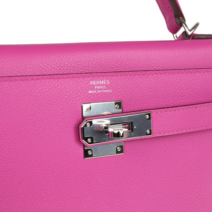 Hermes Kelly Retourne 28 Magnolia Evercolor Palladium Hardware