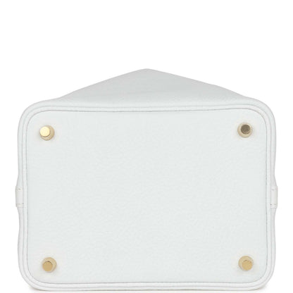 Hermes Picotin Lock 18 White Clemence Gold Hardware