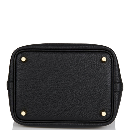 Hermes Picotin Lock 18 Black Clemence Gold Hardware