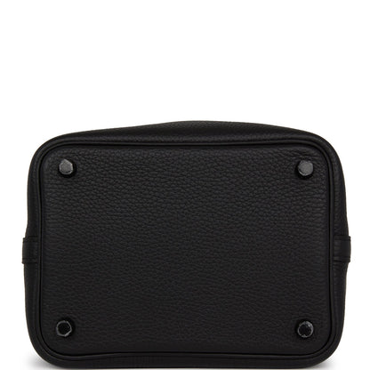 Hermes Monochrome Picotin 18 Black Clemence Black Hardware