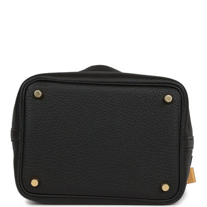 Hermes Picotin Lock 18 Black Matte Alligator and Clemence Touch Gold Hardware