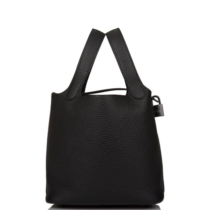 Hermes Monochrome Picotin 18 Black Clemence Black Hardware