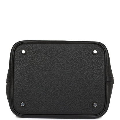 Hermes Picotin Lock 22 Black Clemence Palladium Hardware