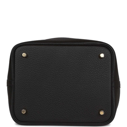 Hermes Picotin Lock 22 Black Clemence Gold Hardware