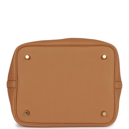 Hermes Picotin Lock 22 Biscuit Clemence Gold Hardware