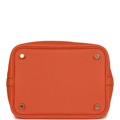 Hermes Picotin Lock 18 Orange H Clemence Gold Hardware