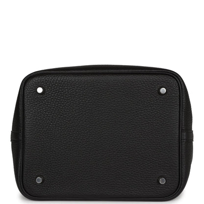 Hermes Picotin Lock 22 Black Clemence Palladium Hardware