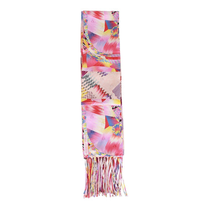 Hermes Fine Echarpe Marble All Over Fringed Silk Muffler Scarf