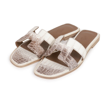 Hermes Oran Sandals Himalaya Niloticus Crocodile