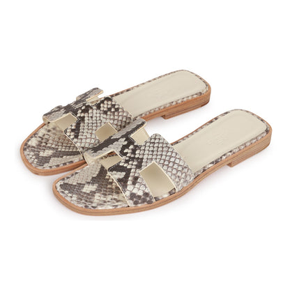 Hermes Oran Sandals Natural Python 37