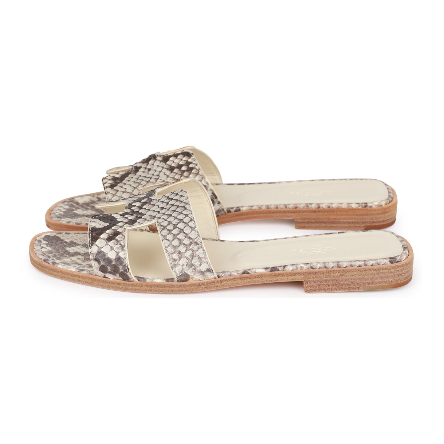 Hermes Oran Sandals Natural Python 37