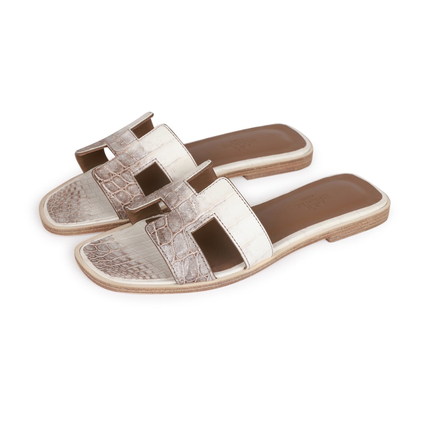 Hermes Oran Sandals Himalaya Niloticus Crocodile 36