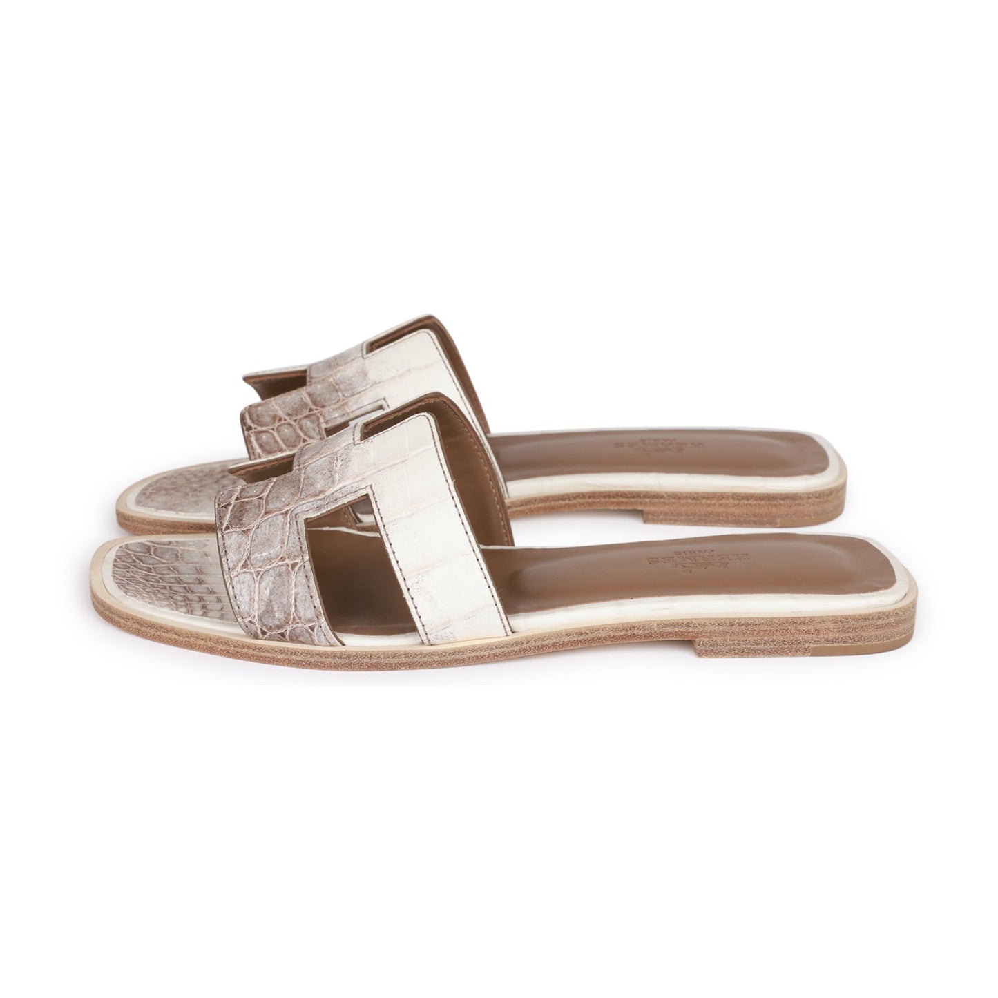 Hermes Oran Sandals Himalaya Niloticus Crocodile 36