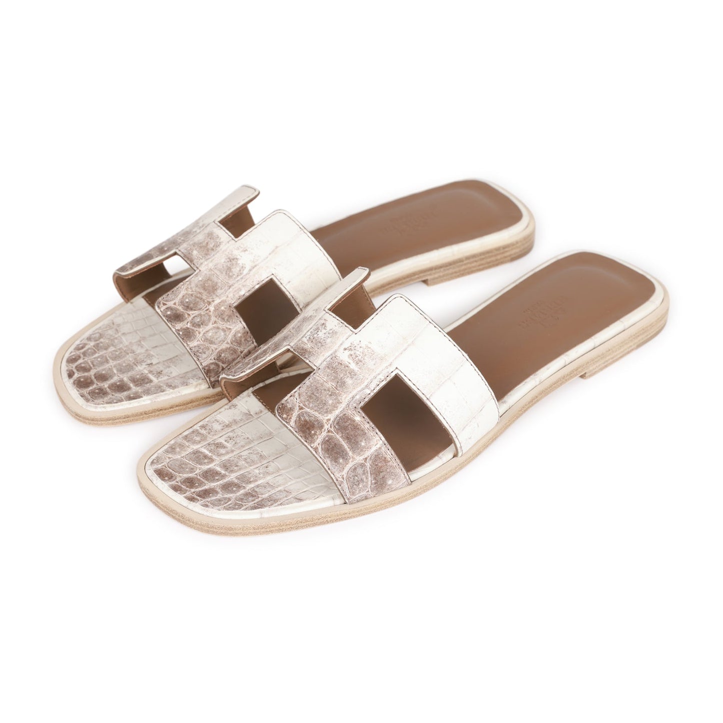 Hermes Oran Sandals Himalaya Niloticus Crocodile 38