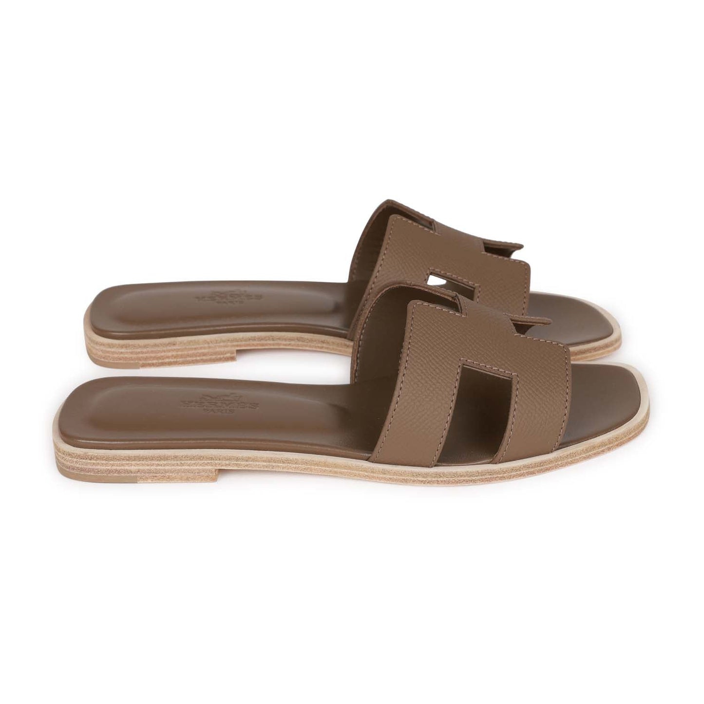 Hermes Oran Sandals Etoupe Epsom 35