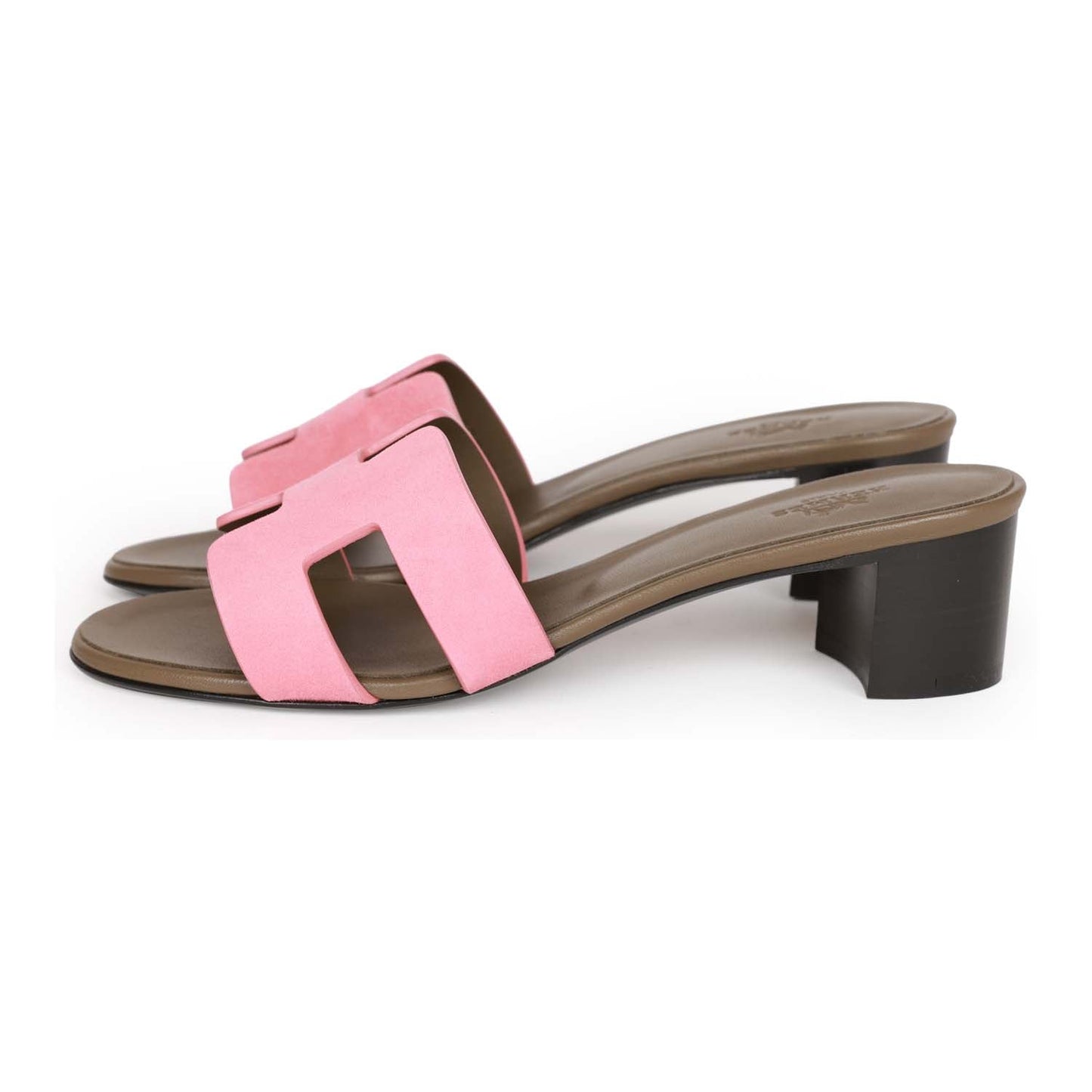 Hermes Oasis Sandals Rose Suede 36.5