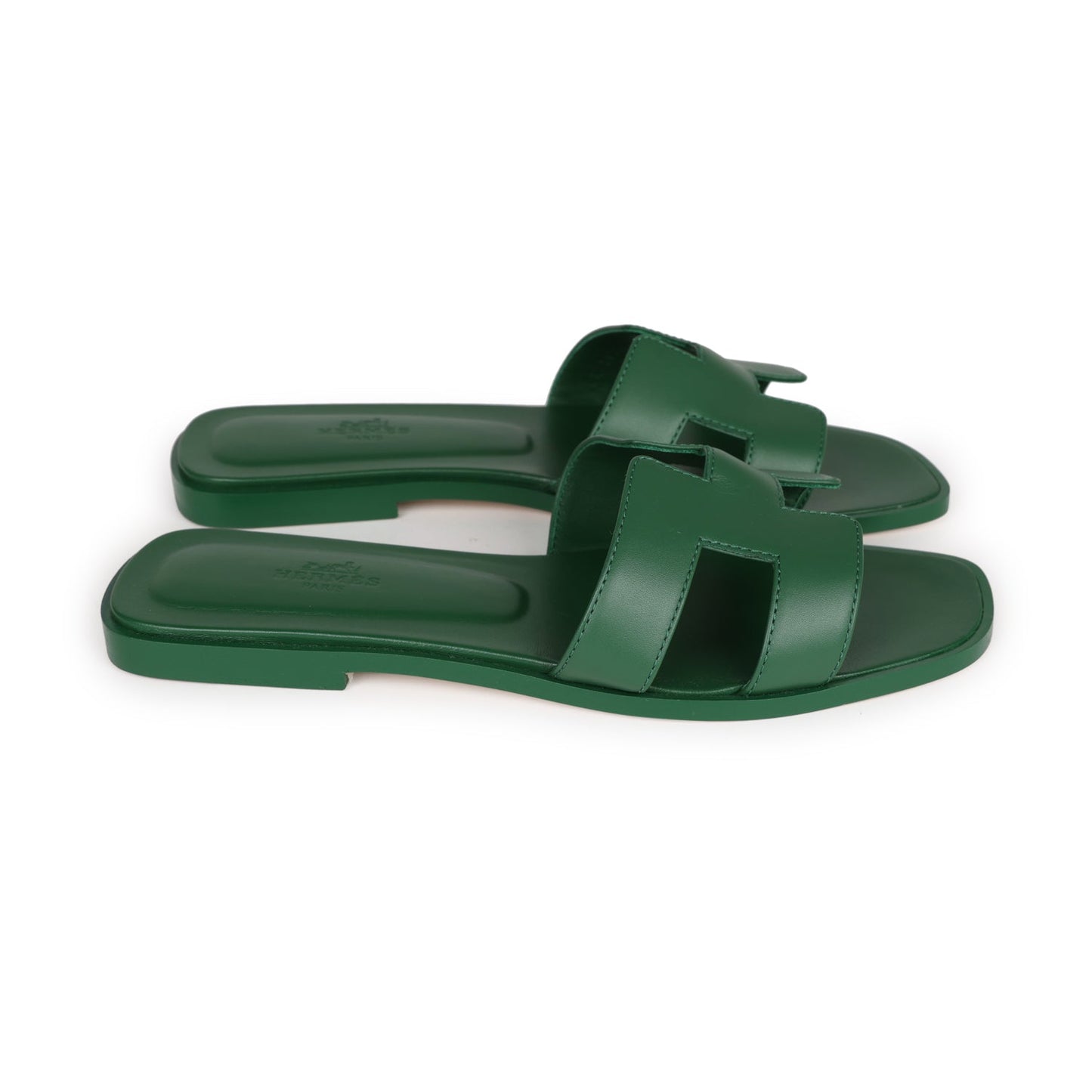 Hermes Oran Sandal Vert Electrique Calfskin 38 EU