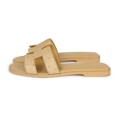 Hermes Oran Sandals Beige Crin Ostrich 37