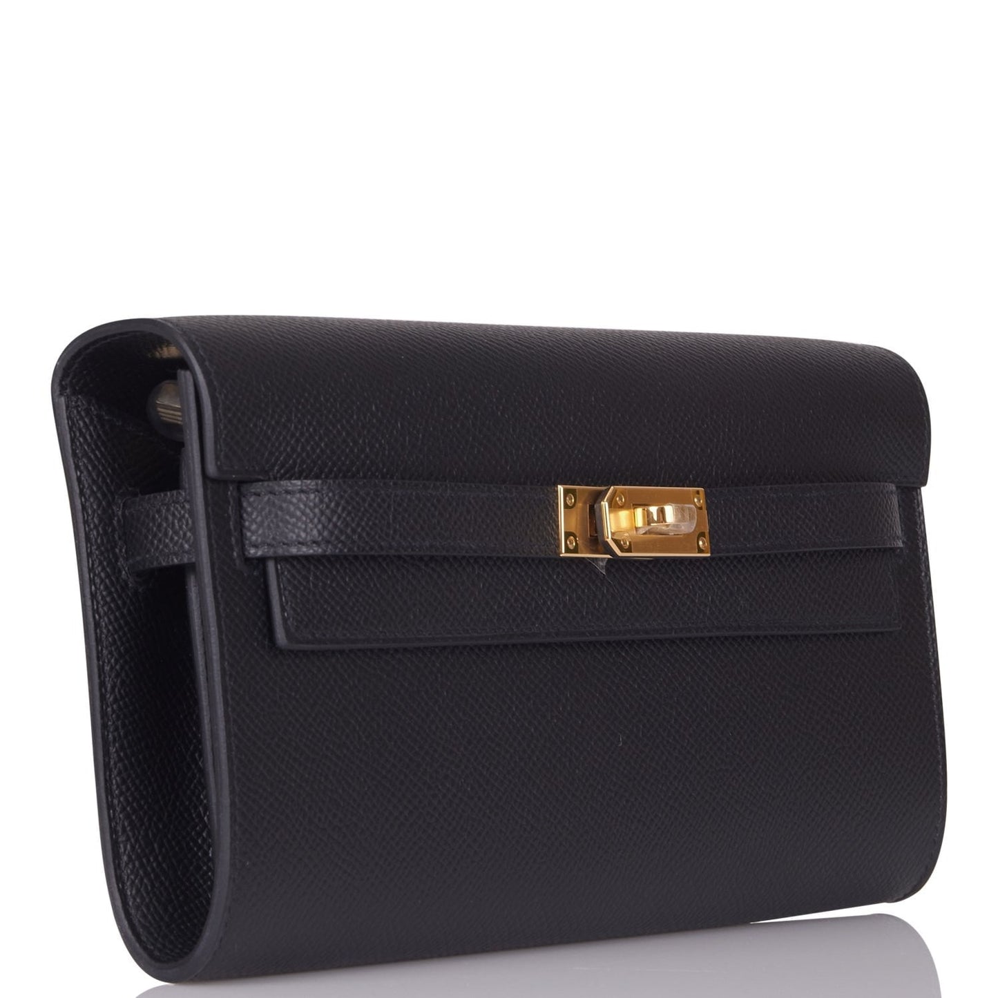 Hermes Kelly Wallet To Go Black Epsom Gold Hardware