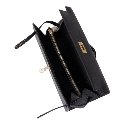 Hermes Kelly Wallet To Go Black Epsom Gold Hardware