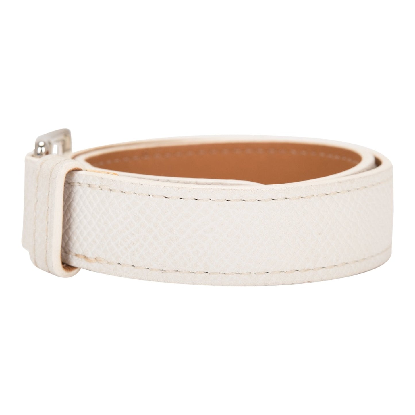 Hermes White Epsom Leather Double-Wrap Etriviere Bracelet