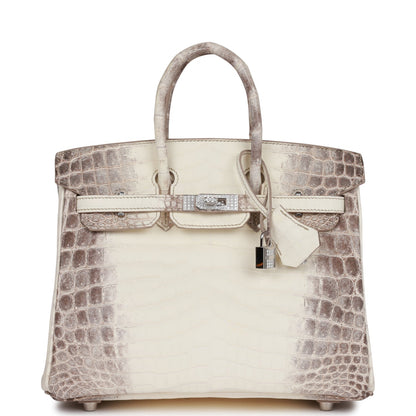 Hermes Birkin 25 Himalaya Niloticus Crocodile Diamond Encrusted Hardware