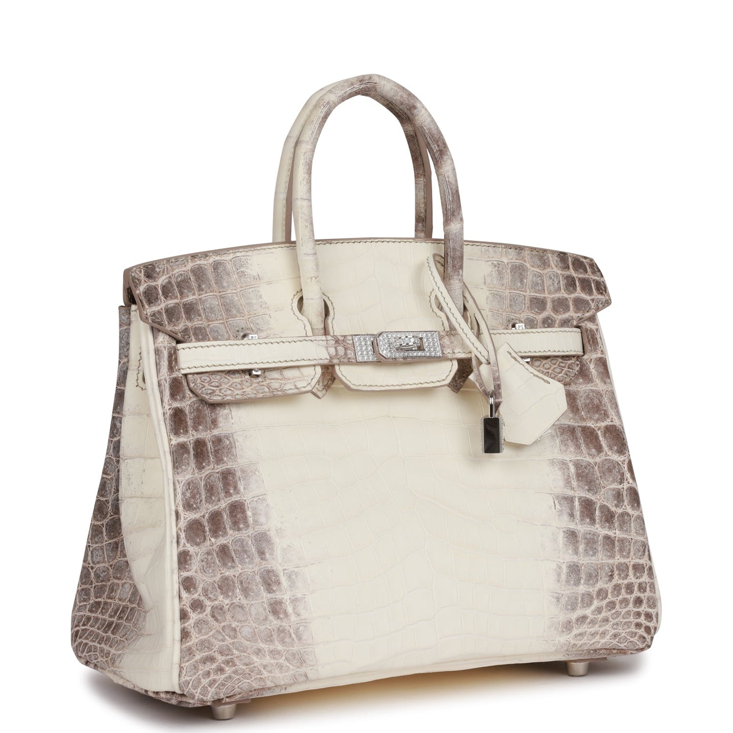 Hermes Birkin 25 Himalaya Niloticus Crocodile Diamond Encrusted Hardware