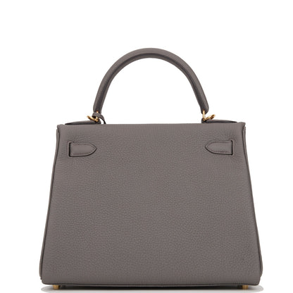 Hermes Kelly Retourne 28 Etain Togo Gold Hardware