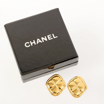 Chanel Diamond Matelasse Stitch Motif Earrings