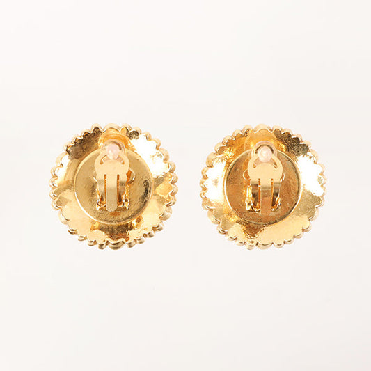 CHANEL 1990 Made Bijoux Round Pearl Earrings