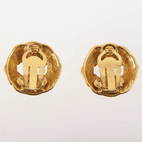 Chanel 1988 Made Round Cutout Cc Mark Earrings