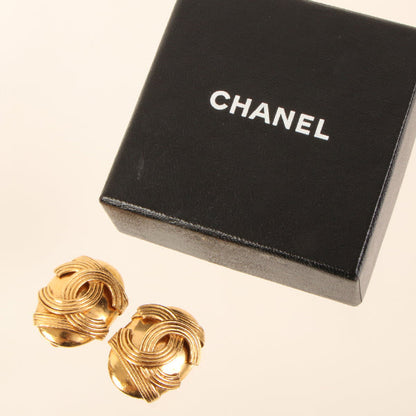 CHANEL 1994 Made Oval Cc Mark Earrings