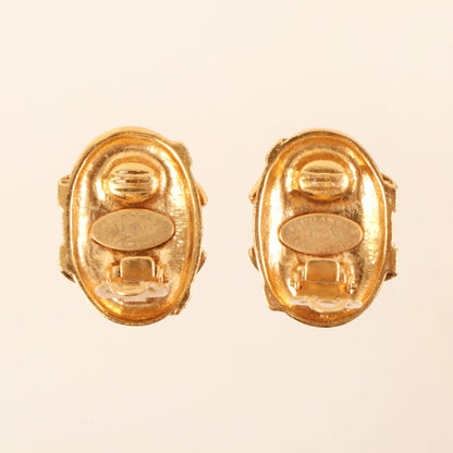 CHANEL 1994 Made Oval Cc Mark Earrings