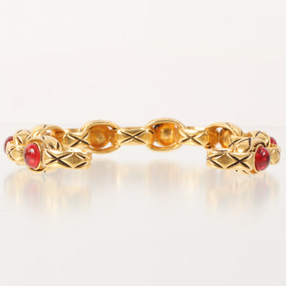 Chanel 1988 Made Gripoix Bijoux Chain Bangle Red