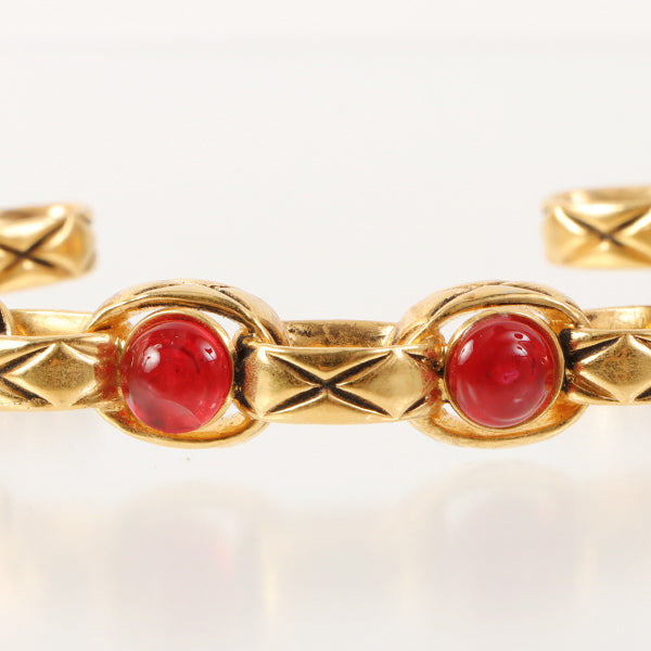 Chanel 1988 Made Gripoix Bijoux Chain Bangle Red