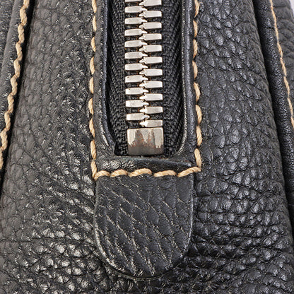 Chanel Around 2003 Made Logo Embossed Fringe Handle Bag Black