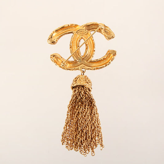 CHANEL 1993 Made Design Cc Mark Tassel Brooch